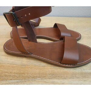 Madewell Shoes Womens Size 7.5 Leather Ankle Strap Sandals Buckle Made in Brazil
